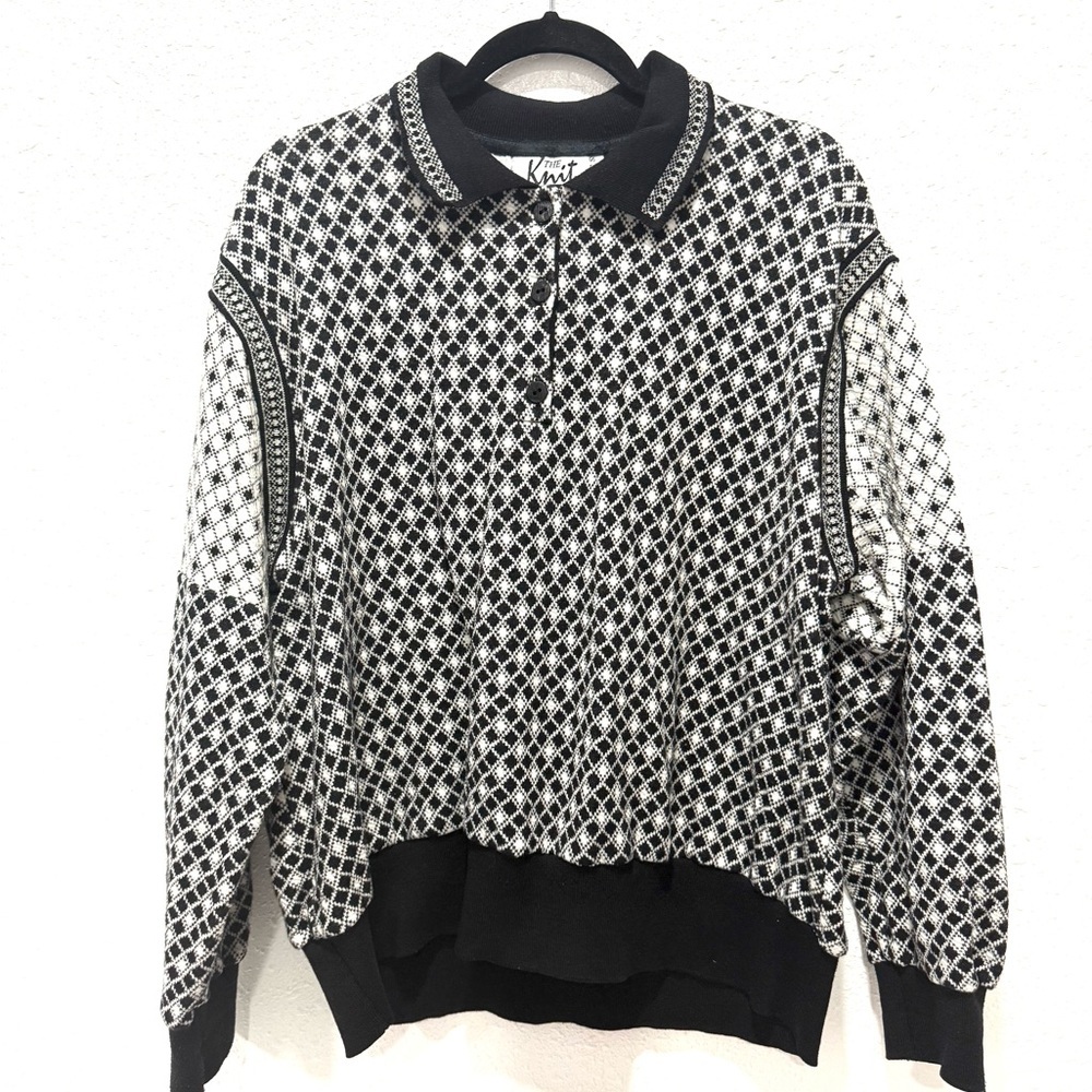 Knit collection Russ‎ Black and White Knit Sweater 2X